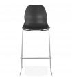 Tabouret de bar design noir en plastique et métal Reman