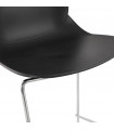 Tabouret de bar design noir en plastique et métal Reman