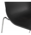 Tabouret de bar design noir en plastique et métal Reman