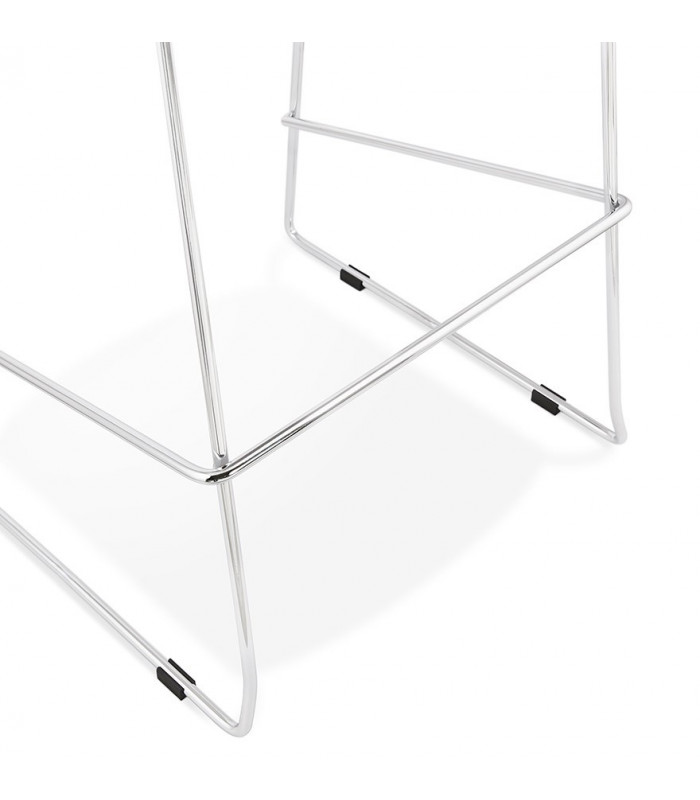 Tabouret de bar design noir en plastique et métal Reman