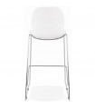 Tabouret de bar design blanc en plastique et métal Reman