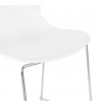 Tabouret de bar design blanc en plastique et métal Reman