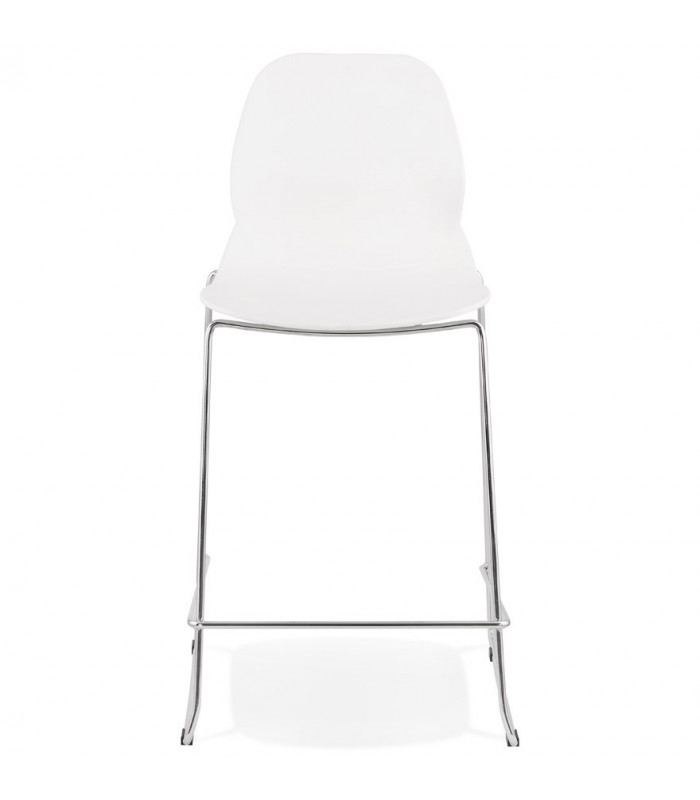 Tabouret de bar design blanc en plastique et métal Reman Mini