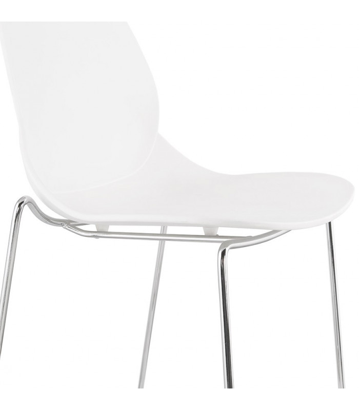 Tabouret de bar design blanc en plastique et métal Reman Mini