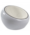 Fauteuil design blanc en plastique et similicuir Everett