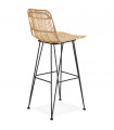 Tabouret de bar design naturel en bois et métal Giamatti