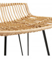 Tabouret de bar design naturel en bois et métal Giamatti Mini