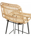 Tabouret de bar design naturel en bois et métal Giamatti Mini