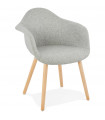 Fauteuil design gris en tissu Glimpse