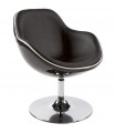 Fauteuil design noir en plastique et similicuir Cambourne