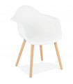 Fauteuil design blanc en plastique Britton