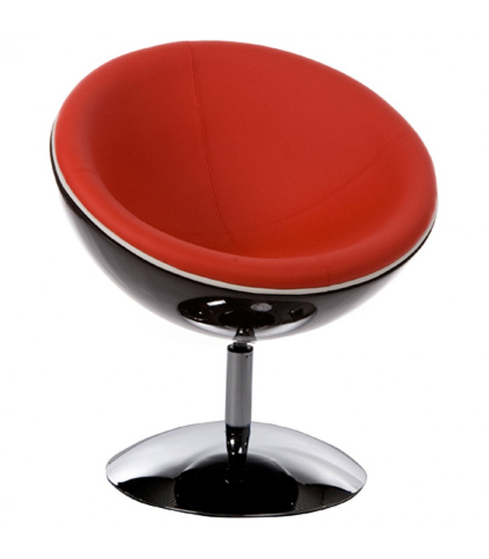 Fauteuil design noir en plastique et similicuir Moro