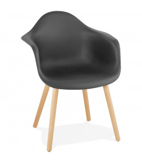 Fauteuil design noir en plastique Britton
