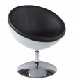 Fauteuil design blanc en plastique et similicuir Moro