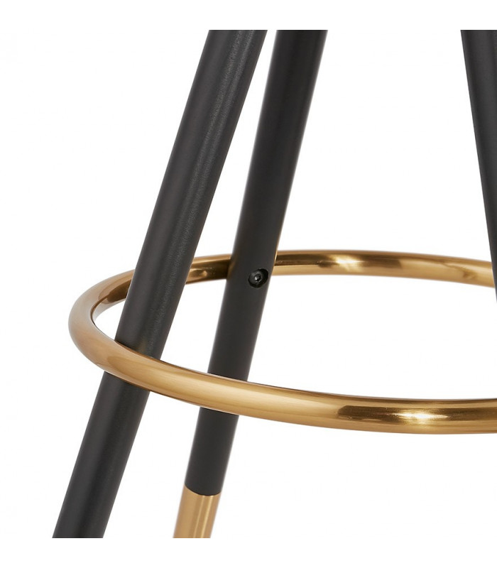 Tabouret de bar design vert en tissu et bois Blaine Mini