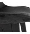 Tabouret de bar design noir en tissu et bois Alvah