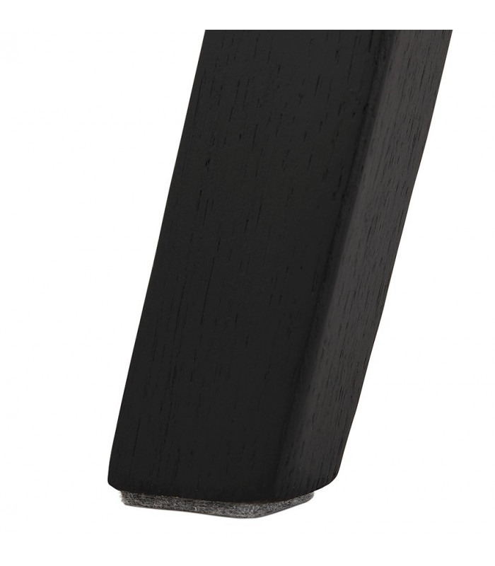 Tabouret de bar design noir en tissu et bois Alvah