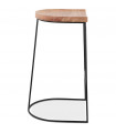 Tabouret de bar design naturel en bois et métal Jak