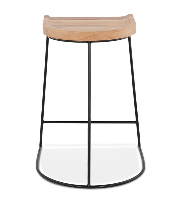 Tabouret de bar design naturel en bois et métal Jak Mini