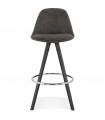 Tabouret de bar design gris foncé en tissu et bois Adagio Mini 65