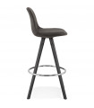 Tabouret de bar design gris foncé en tissu et bois Adagio Mini 65