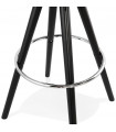 Tabouret de bar design gris foncé en tissu et bois Adagio Mini 65