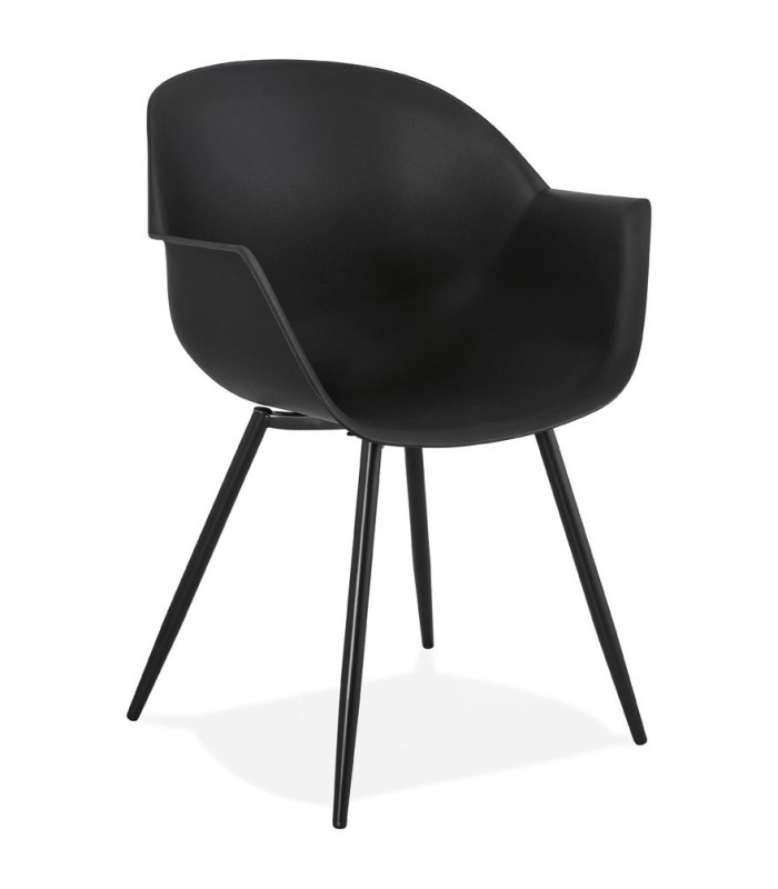 Fauteuil design noir en plastique Nadina