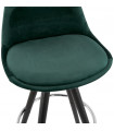 Tabouret de bar design vert en tissu et bois Darna Mini 65