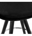 Tabouret de bar design noir en tissu et bois Darna Mini 65