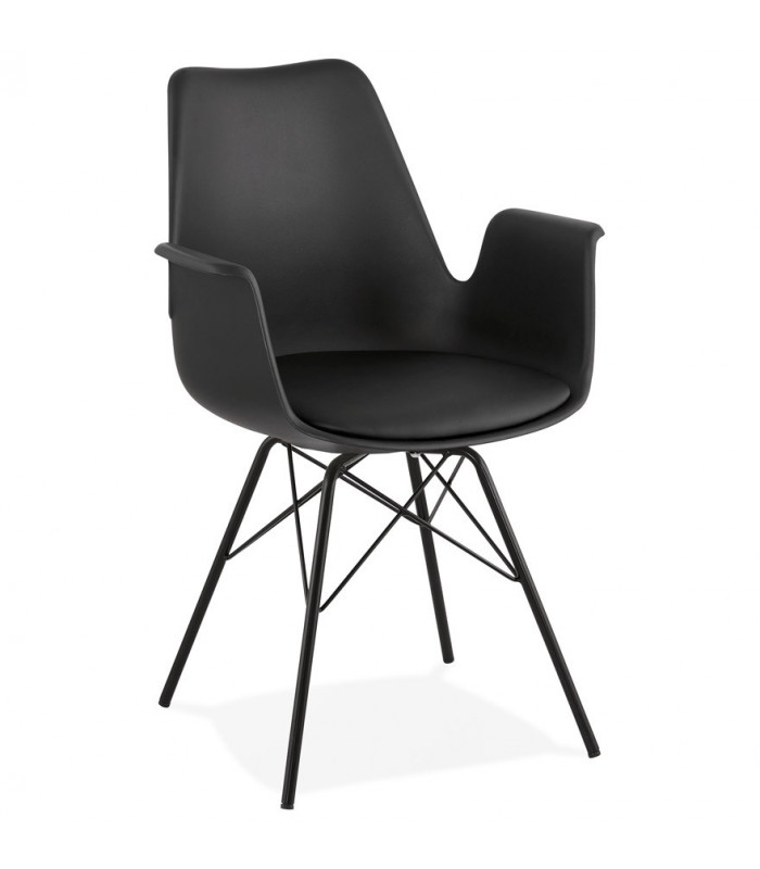 Fauteuil design noir en plastique et métal Flexline