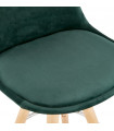 Tabouret de bar design vert en tissu et bois Darna Mini 65
