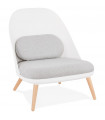 Fauteuil design blanc en plastique et tissu Evie