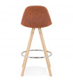Tabouret de bar design marron en tissu et bois Adagio Mini 65