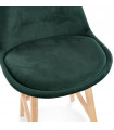 Tabouret de bar design vert en tissu et bois Alvah Mini