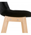 Tabouret de bar design noir en tissu et bois Alvah Mini