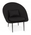 Fauteuil design noir en tissu et métal Kew