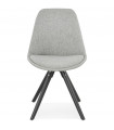 Chaise design gris en tissu et bois Avit