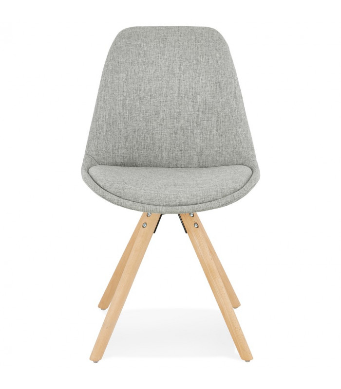 Chaise design gris en tissu et bois Axis