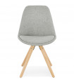 Chaise design gris en tissu et bois Axis