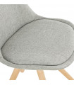 Chaise design gris en tissu et bois Axis