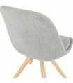 Chaise design gris en tissu et bois Axis