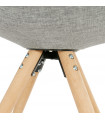 Chaise design gris en tissu et bois Axis