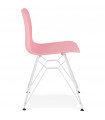 Chaise design rose en plastique et métal Curl