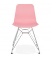 Chaise design rose en plastique et métal Curl