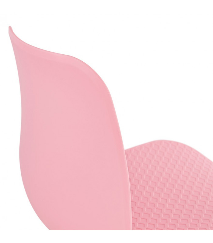 Chaise design rose en plastique et métal Curl
