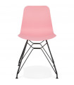 Chaise design rose en plastique et métal Curl