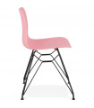Chaise design rose en plastique et métal Curl