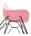 Chaise design rose en plastique et métal Curl
