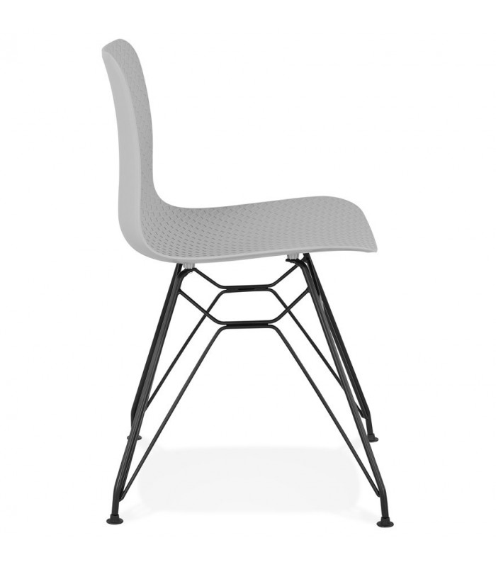 Chaise design gris en plastique et métal Curl