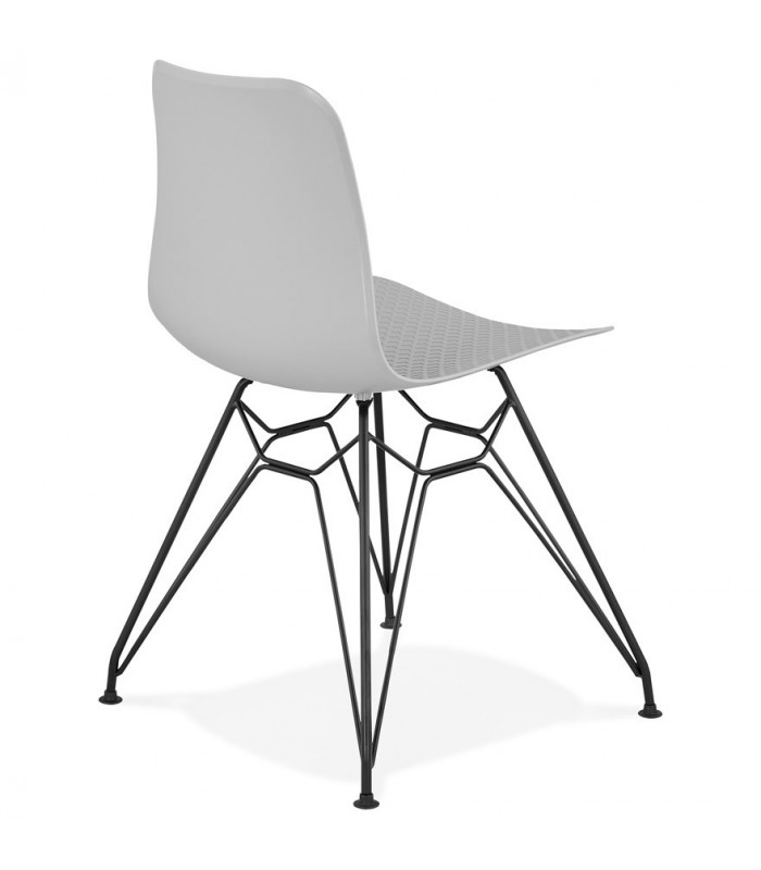 Chaise design gris en plastique et métal Curl